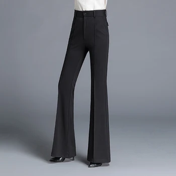 Noua Moda Pantaloni Lungi Largi Picior 2020 Femei Solide În Vrac Talie Mare Maxi Pantaloni Feminin Primavara Toamna Casual Flare Pantaloni Pantaloni