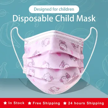 50pcs Copii Mască de Unică folosință, 3 Straturi nețesute, Anti-Praf, Filtru Masca Respirabil Tesatura topitură suflată de Igienă Protecție de Sănătate a Copilului