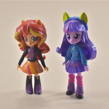 9pcs Micul Meu Ponei Equestria Girls Fashion Squad 12cm Poțiune Mini Papusa Jucărie Drăguț Figurine Anime Model pentru Copii Cadouri