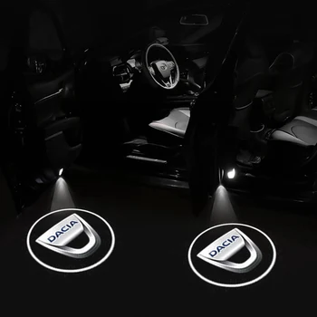 2 buc Logo-ul Auto Ușa bun venit Lampă cu Lumină LED Wireless Pentru Dacia Dokker si Duster Logan Sandero Dokker, Logan Lodgy Sandero Solenza