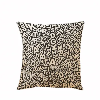 Geometrice față de Pernă negru-și-alb stil scrisoare dungă model de imprimare perna maneca canapea acasă decoratiuni Lenjerie din bumbac