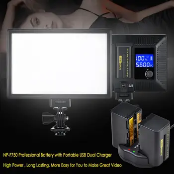 PowerTrust NP-F750 NP-F770 NPF750 Baterie+Dual USB Încărcător pentru Yongnuo Godox Video cu LED-uri de Lumină YN300Air II YN300 III YN600 L132T