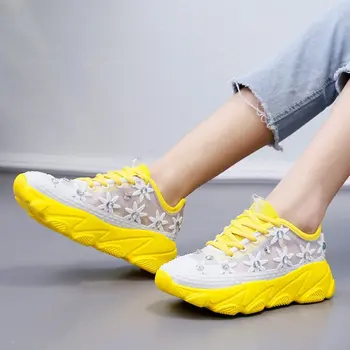 De mari Dimensiuni Sandale Sport Femei 2020 Nou Stil de Pantofi pentru Femei de Toate-meci Cristal ochiurilor de Plasă Respirabil Platforma Pantofi Casual Femei
