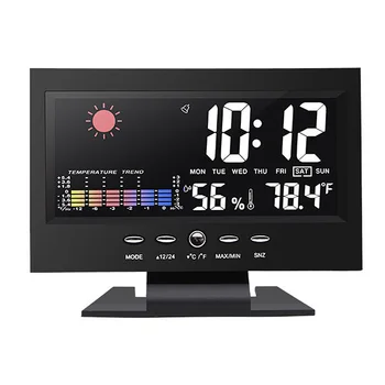 Creative Digital Electronic LCD Temperatura Umiditate Monitor Ceas Termometru Higrometru Interior Acasă Prognoza Meteo Ceas