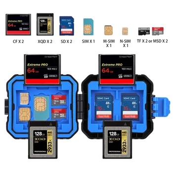 PULUZ 11 in 1 Card de Memorie Caz Camera Card de Memorie, Cutie de Depozitare pentru 3*SIM + 2*XQD + 2*CF + 2*TF + 2*SD Card rezistent la apa Anti-toamna