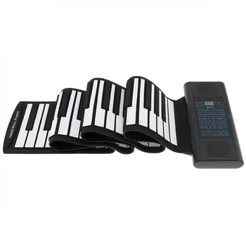 88 Keys Roll-Up Pian Electronic Reîncărcabile din Silicon Flexibil Tastatură Organ Built-in 2 Boxe Suport MIDI Bluetooth