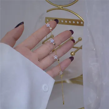 Coreea Moda Noua Stele Strălucitoare De Cristal Brățară Lanț De Aur Femeie Simplă Temperament Zircon Brățară Manșetă Bijuterii Accesorii Cadou