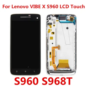 5.0 inch Pentru Lenovo VIBE X S960 Display LCD Touch Screen Digitizer Asamblare Cu Cadru de Piese de schimb Pentru Lenovo S960T S968T