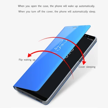 Smart Mirror Piele Flip Caz De Telefon Pentru Huawei Honor 9 X Lite P Inteligente 2021 Lux Oglindă Rezistent La Șocuri Proteja Coque Pereche De 40 De Pro