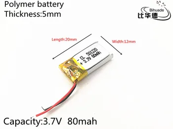10buc/lot 3.7 V 80mAh 501220 Litiu-Polimer Li-Po, li-ion Reîncărcabilă de celule de Baterii Pentru Mp3 MP4 MP5 jucărie mobil bluetooth