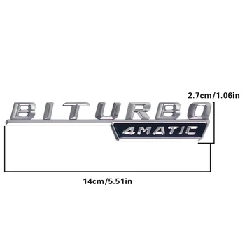 1 Pereche BITURBO 4MATIC Insigna Partea Corpului Fender Scrisoare Logo Decor Autocolant Pentru Mercedes Benz AMG GLK CLS CLK GLC GT GLA Styling Auto
