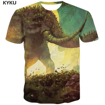 KYKU Marca Elefant T cămașă Bărbați Animale Anime Haine Pădure tricouri 3d Colorat Amuzant tricouri Harajuku Tricou de Imprimare