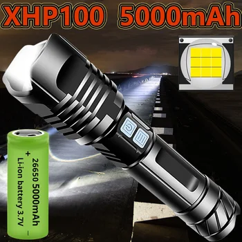 5000mAh XHP100 9-Core Lanterna LED-uri USB Reîncărcabilă Lanterna LED-uri XHP70 Lanternă Tactică XHP50 Campping Lamp26650 baterie 18650
