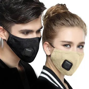 Coreeană Tesatura de gura masca de fata PM2.5 Anti-Ceata/Anti praf de gura masca de Respirat rimeluri Cu Filtru de Carbon Respirat Masca Neagra