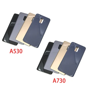 5pcs/ lot Baterie Caz Pentru Samsung Galaxy A8 Plus A8+ 2018 A730 A730F A8 A530 A530F de Sticlă de Înlocuire a Bateriei Capacul din Spate Caz