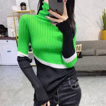 2020 haine de iarnă design Nou brand de moda pulover Femei Străine stil de potrivire a culorilor de bază tricotate bluza