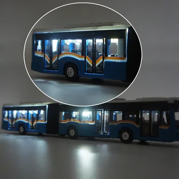 Aliaj Trage Înapoi Dublu Autobuz Mare Simulare de Autobuz Model de Jucărie Vehicule de Metal Diecasts Intermitent & Muzicale Mașină de Jucărie pentru Copii Cadouri