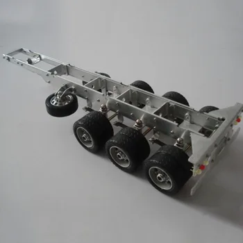 1:32 scară remorcă cu 3 axe modelul de camion șasiu din aliaj de aluminiu camion de model pentru camion container de DIY auto cu arc amortizor
