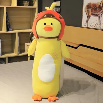70cm de Desene animate Drăguț Rață Timp Perne Kawaii Animal Papusa Moale Jucărie de Pluș pentru Copii Copil Minunat de Dormit Toy Pat Acasă Decor Cadouri