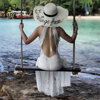 Tingfly 2019 Noua Moda Sexy Backless Lung Maxi Rochie Ștreangul Elegante Rochii De Partid Dantelă Înaltă Split Vacanta De Vara Vestidos