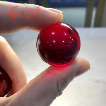 22-30mm dimensiune 5# artificială de culoare roșu rubiniu forma sferă/ forma minge de culoare roșie de corindon, fara gaura