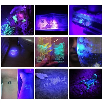 Lanterna reincarcabila Lanterna UV 365nm Ultraviolete Lanterna Lampa UV Lanterna USB cu LED-uri Lanterna de Culoare Lampă de Ultraviolete Detector