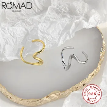 ROMAD Moda Simplu Val Inel Argint 925 Inele pentru Femei Marime Inel Deschis Bijuterii de Nunta Fete Femei Cadouri