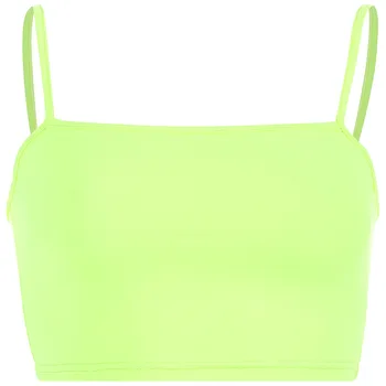 SIDDONS 2020 Sexy Femei Tub de Neon Topuri de Vara Casual Slim Rezervor Topuri fără Mâneci Trunchiate Topuri bluses Femei Solide de Culoare Bretele