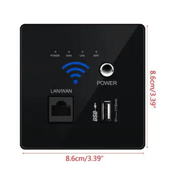 300M Rata de Transmisie Wireless WIFI Perete Încorporat Router USB de Încărcare Priză WiFi Repetor pentru Uz casnic