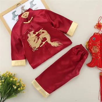 Băiat Fată Stil Chinezesc Dragon Tang Costum De Ziua De Nastere Pentru Copii Petrecere De Anul Nou Festivalul De Utilaje Kung Fu, Tai Chi Uniforme Copii, Costume