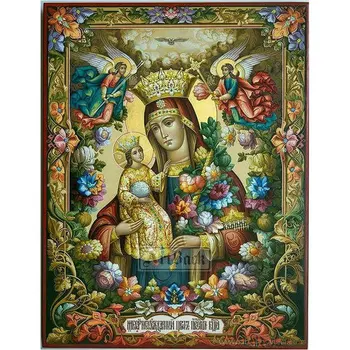 Fecioara Maria, Iisus Diamant Pictura Creștină Plină Pătrat /Diamant rotund Mozaic Religios Meserii Diamant Broderie 60x80cm