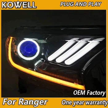 Styling auto pentru Ford Ranger Faruri 2016-2017 Everest LED Lampă de Cap Ascuns Opțiune Angel Eye Bi Xenon Fascicul Accesorii