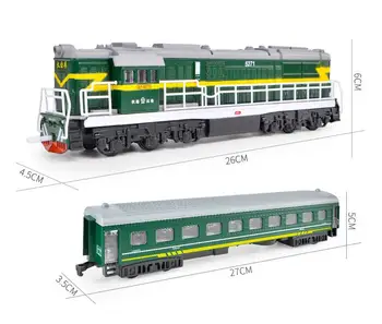 1:60 de simulare mare de aliaj trage înapoi de tren model retro din piele verde tren,simulat de sunet și lumină metal mașină de jucărie,transport gratuit