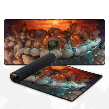 XGZ Animație Mouse Pad Negru de Blocare Fete Sexy Laptop de Birou Accesorii de Joc Mare, Mouse-Pad Birou Mat XXL