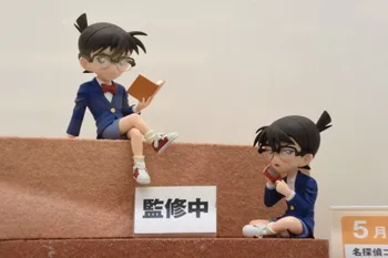 7-12cm Clasic Japonez Anime Figura Kudou Shinichi Detectiv Conan Caz Închis Cartea/Telefon/Picioare Ver Acțiune Figura