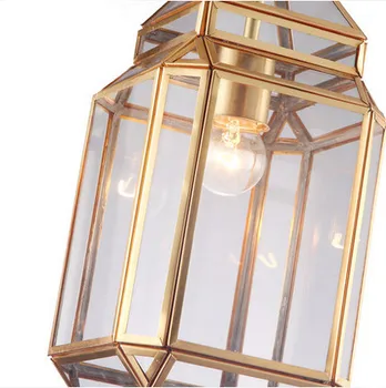 Clasice de cupru de artă din sticlă cristal Pandantiv lumini Manopera de lipit E27 LED de interior singură lampă pentru pavilion&scări&bar BRSDD015