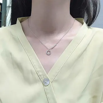 SIPENGJEL Moda Zircon Cubic Zâmbet Colier Fata coreea Style Lanț de Aur Fin Nekclace Pentru Femei Prietena Bijuterii