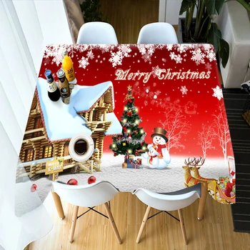 Personalizabil 3D față de Masă Roșie Pomul de Crăciun de Anul Nou temă Praf Îngroșa Bumbac Dreptunghiulare/Rotunde Nunta, fete de Masa