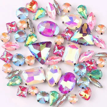 Argint gheara setări 50pcs/sac forme se amestecă jelly candy Violet cristal de sticlă coase pe stras pentru îmbrăcăminte, pantofi, genți de bricolaj
