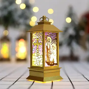1 buc Craciun cu LED-uri Lanterna de Furtună Biserica lui Isus Model Simulat Mică Lampă cu Ulei