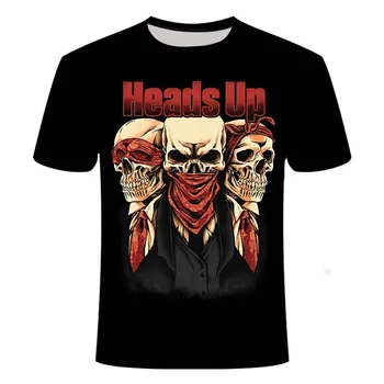 Skull T shirt pentru Bărbați Schelet de T-shirt Punk Rock Tricou Arma tricouri 3d Print T-shirt de Epocă pentru Bărbați Îmbrăcăminte de Vară, topuri Plus Size110—