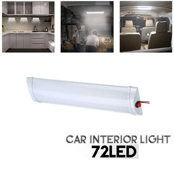 12V/24V Auto Interior Led Light Bar 72 LED-uri Alb plafoniera cu Tub cu Comutator Van Camion Camion, RULOTA Camper Barca Interior plafon lumina