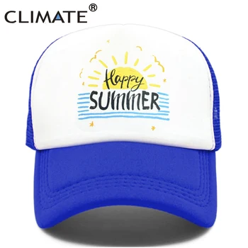 CLIMA Fericit Litoral de Vară Șapcă de Camionagiu Plaja de Surfing Capac Pălărie Hip Hop Vacanta Surfing Plasă Capac Pălărie pentru Bărbați Femei Tineri
