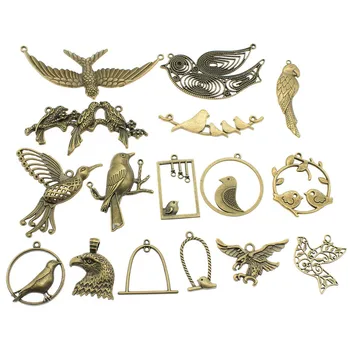 100Gram Culoare Bronz Antic Aliaj de Zinc se Amestecă Stiluri de Păsări Farmece Pandantiv Bijuterii Accesorii