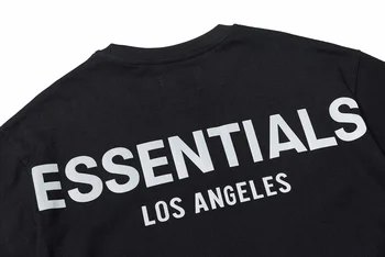 2019 FG ESSENTIALS LOS ANGELS 3M Reflecție Logo-ul Imprimat Femei Barbati tricouri tricouri Hiphop Streetwear Barbati din Bumbac tricou