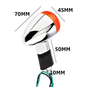 4buc 12V Semnalizare Lumini Motociclete Chrome Glonț Indicator Ochelari de Chihlimbar pentru Motociclete Clasice