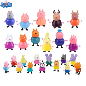 14pcs/set Reale Peppa Pig Decorare Tort jucărie George Familia Set Peppapig Animale Papusa figurina jucării 2P04