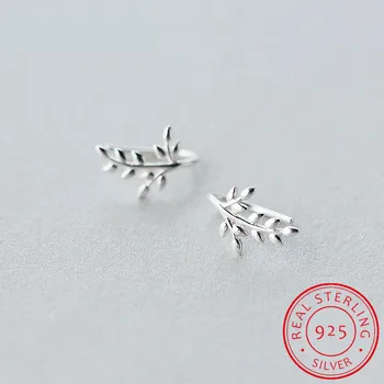 Drăguț Frunze De Plante Cercei Stud Argint 925 Bijuterii Fine Pentru Femei, Accesorii De Petrecere Pendientes Mujer Moda