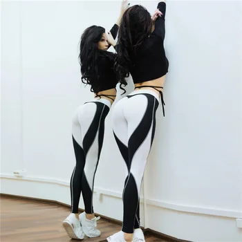 PHAYON Pantaloni de Yoga in Forma de Inima Pentru Sport Femei Jambiere Talie Mare Antrenament de Fitness, Plus Dimensiunea Moda Mallas Deporte Mujer