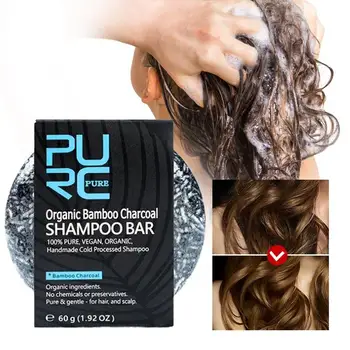 Gri Alb Culoarea Părului Vopsea De Tratament Bambus Cărbune Curat Detoxifiere Săpun Negru Șampon Pentru Păr Strălucitor Păr Și Scalp Tratament De Par